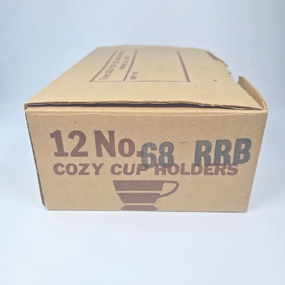 Vintage SOLO Cozy Cup Holders Blue Plastic Stackable 12‎ Original Box Retro MCM